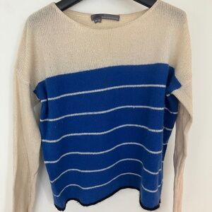 Vintage360 Cashmere Women's 100% Cashmere Striped Pullover Sweater Size XS
